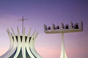 Brazil, Distrito Federal-Brasilia, Brasilia, Metropolitan Cathedral of Brasilia designed