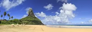 Images Dated 15th March 2014: Brazil, Fernando de Noronha, Conceicao beach with Morro Pico mountain in the background