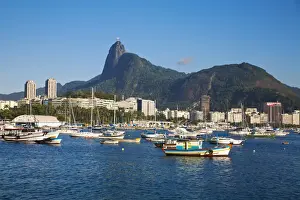 Brazil, Rio De Janeiro, Botafogo and Christ The Redeemer Statue atop Cocovado