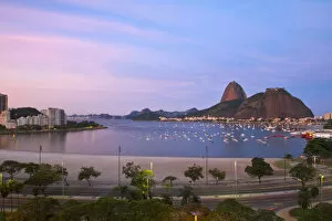 Images Dated 29th July 2010: Brazil, Rio De Janeiro, Botafogo, View of Botafogo bay and Sugar Loaf mountain