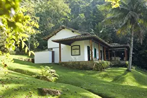 Parati Prints: Brazil, Rio de Janeiro, Parati, a neo-colonial cottage an island in Parati Bay