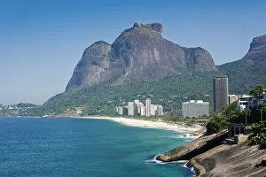 Brazil, Rio de Janeiro state, Rio de Janeiro city, the Pedra da Gavea with Sao Conrado