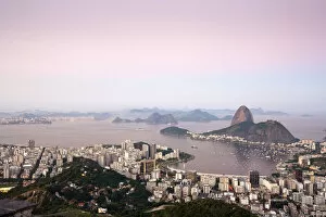 Brazil, Rio de Janeiro, Sugar Loaf (Pao de Acucar) and Morro de Urca in Botafogo Bay