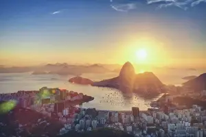 Brazil, Rio de Janeiro, View of Sugarloaf and Rio de Janeiro City