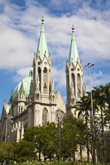 Cathedral Square Prints: Brazil, Sao Paulo, Sao Paulo, Praca de Se - Cathedral Square, Se Metropolitan Cathdral