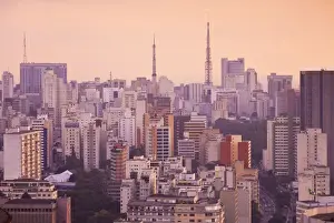 Brazil, Sao Paulo, Sao Paulo, View of city center from Italia Building - Edificio Italia