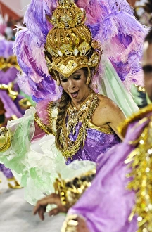 Brazil, State of Rio de Janeiro, City of Rio de Janeiro, Samba Dancer in the Carnival