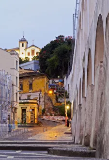 Santa Teresa Prints: Brazil, State of Rio de Janeiro, City of Rio de Janeiro, Lapa, Twilight view of