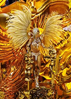 Brazil, State of Rio de Janeiro, City of Rio de Janeiro, Samba Dancer in the Carnival