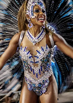 Brazil, State of Rio de Janeiro, City of Rio de Janeiro, Samba Dancer in the Carnival