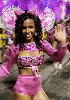 Brazil, State of Rio de Janeiro, City of Rio de Janeiro, Samba Dancer in the Carnival