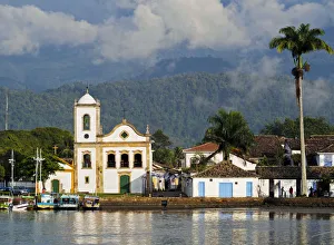 Brazil, State of Rio de Janeiro, Paraty, View of the Santa Rita Church