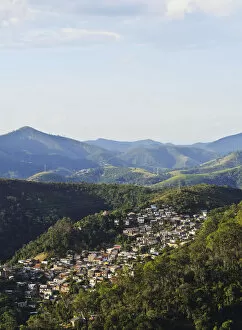 Brazil, State of Rio de Janeiro, Petropolis, View of the small town Nogueira