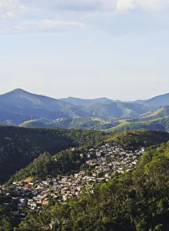 Petropolis Prints: Brazil, State of Rio de Janeiro, Petropolis, View of the small town Nogueira