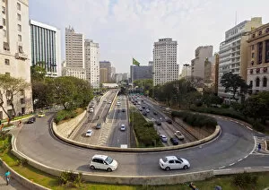 Images Dated 19th January 2016: Brazil, State of Sao Paulo, City of Sao Paulo, View of Avenida 23 de Maio from Viaduto