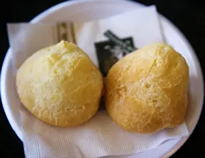 Table Top Prints: Brazil. Traditional Food. 2 Delicious Cheese Bread Rolls, Pao de Queijo