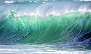 Breaking Wave Prints: Breaking wave, Porthcurno Beach, Cornwall, England