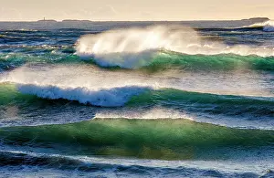 Icelandic Prints: Breaking waves backlit by the sun