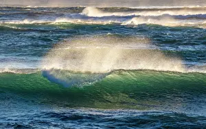 Diamond Beach Prints: Breaking waves backlit by the sun