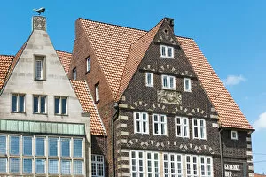 Bremen, Bremen State, Germany. Details of the historical buildings in Marktplatz