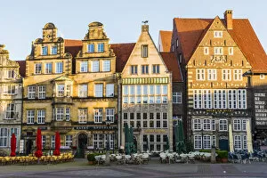 Bremen, Bremen State, Germany. Old historical buildings in Marktplatz