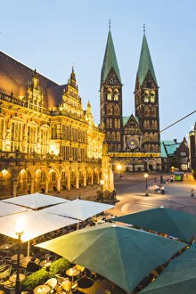 Marktplatz Prints: Bremen, Bremen State, Germany. Town Hall and St
