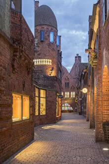 Images Dated 14th October 2020: Brick houses and shops at Boettcherstrasse street, Bremen, Germany