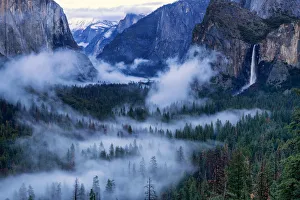 Bridalveil Falls in Mist, Yosemite National Park, California, USA