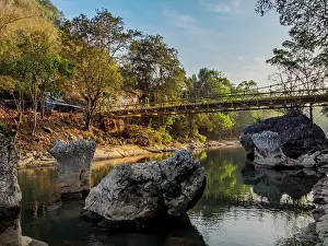 Metal Prints: Bridge over the Cahabon River at sunrise