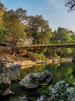 Metal Prints: Bridge over the Cahabon River at sunrise