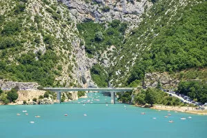 Images Dated 9th May 2019: Bridge over Lac de Sainte-Croix at the entrance of the Gorge du Verdon