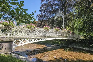 Iron Bridge Prints: Bridge over the Oos at Lichtentaler Allee in Baden-Baden, Baden-Wurttemberg, Germany