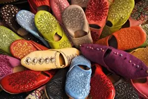 Stall Gallery: Brightly coloured moroccan slippers
