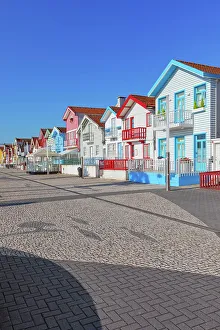 Striped Prints: Brightly painted beach homes, Costa Nova do Prado, Aveiro, Portugal
