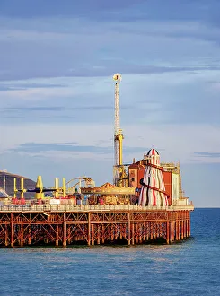 Brighton Palace Pier at sunset, City of Brighton and Hove, East Sussex, England, United Kingdom