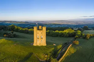 Saxon Prints: Broadway Tower on top of Fish Hill, the second highest point in the Cotswolds, Broadway