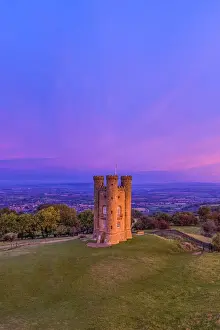 Broadway Tower on top of Fish Hill, the second highest point in the Cotswolds, Broadway