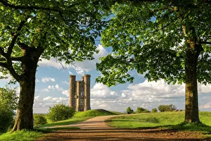 Cotswolds Prints: Broadway Tower folly in the Cotswolds, Worcestershire, England. Spring (May) 2021