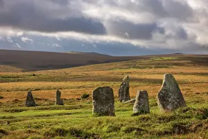 Dartmoor Prints: Bronze Age Standing Stones at Scorhill Stone Circle in Dartmoor National Park