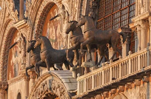 Images Dated 25th February 2019: bronze horses of saint mark, Basilica San Marco, St Marks Square, Venice, Veneto