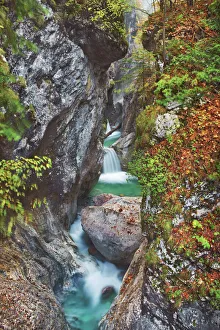Brook gorge with waterfall - Austria, Carinthia, Hermagor, Garnitzenklamm - Alps