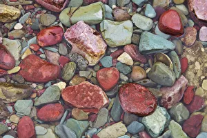Brook Prints: Brook impression with colourful stones - USA, Montana, Glacier National Park