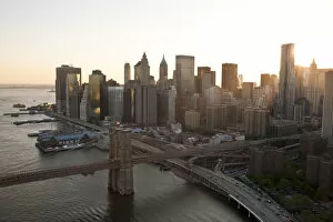 Images Dated 2nd March 2012: Brooklyn Bridge & Lower Mahattan, New York, USA
