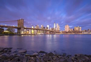 Images Dated 13th November 2015: Brooklyn Bridge and Lower Manhattan / Downtown, New York City, New York, USA