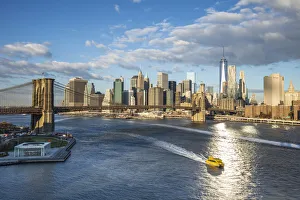 Brooklyn Bridge and Lower Manhattan / Downtown, New York City, New York, USA
