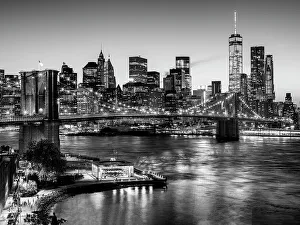 Brooklyn Bridge Prints: Brooklyn Bridge and Manhattan New York City, New York, USA