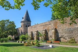 City Wall Prints: Brothers tower with city wall, Andernach