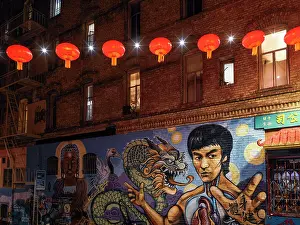 San Francisco Prints: Bruce Lee mural, China Town, San Francisco, California, USA