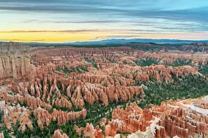 Rocky Mountains Prints: Bryce Canyon amphitheater at sunset, Bryce Point, Bryce Canyon National Park, Utah, USA