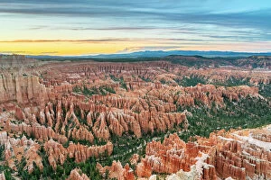 Utah Collection: Bryce Canyon amphitheater at sunset, Bryce Point, Bryce Canyon National Park, Utah, USA